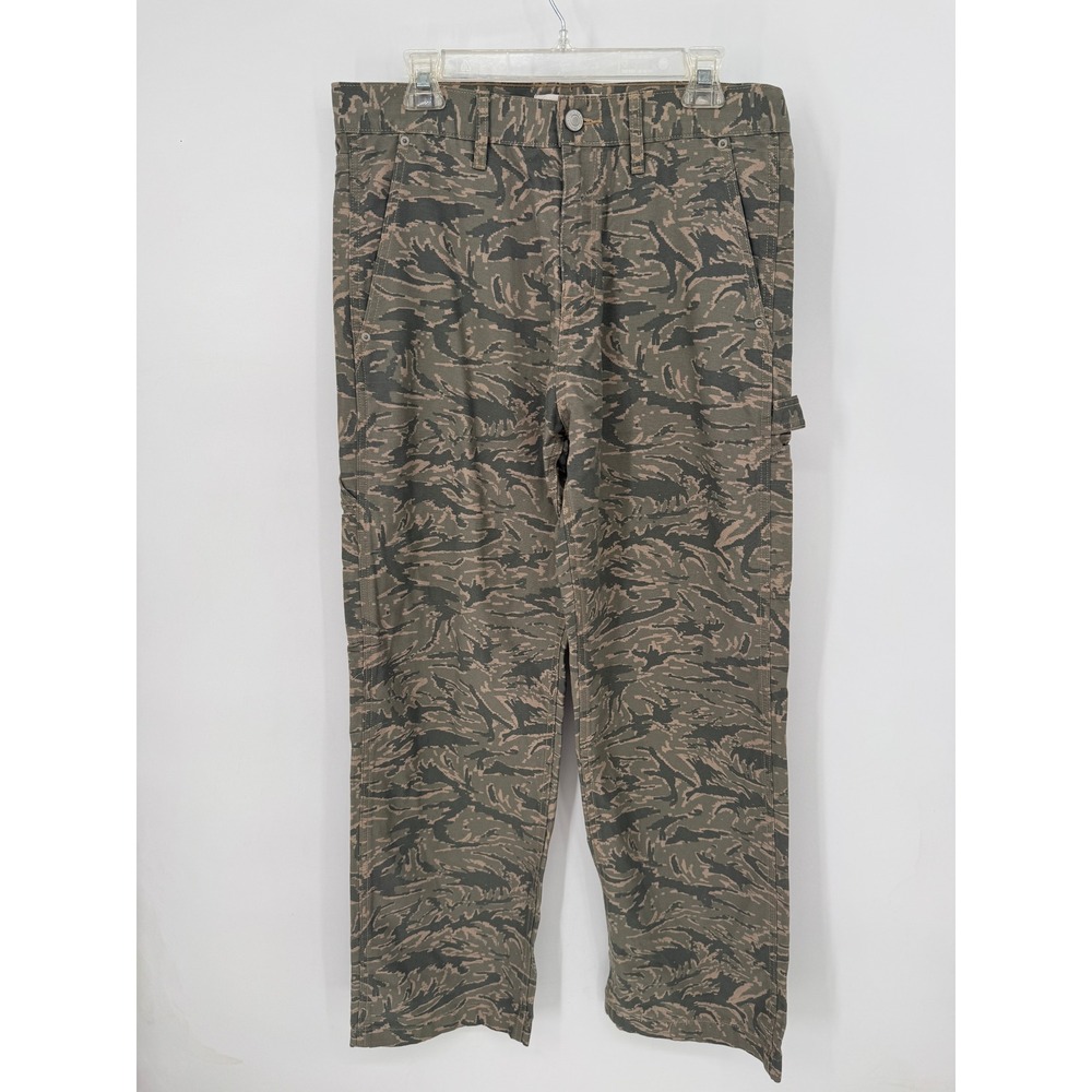 PacSun Carpenter Pants Mens 32x32 Green Camo Baggy Tiger Stripe Utility Canvas